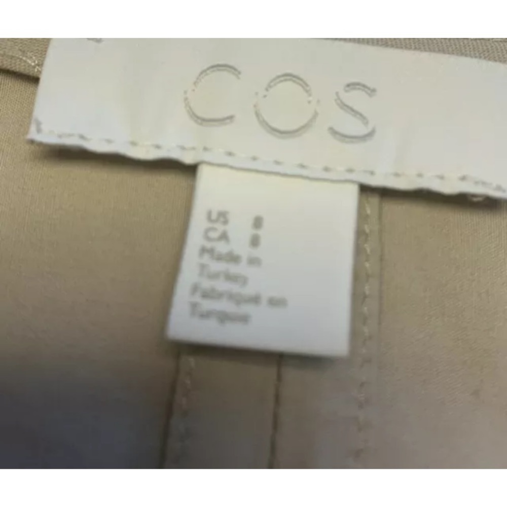 COS tan V neck swing dress-pockets-made in Turkey- Size 8 - Picture 5 of 9